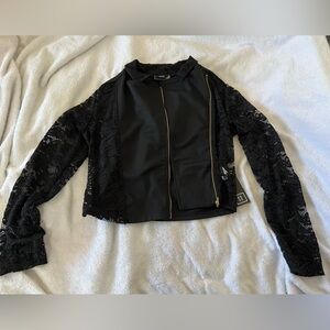 Have Black Lace Blazer with Gold Zipper